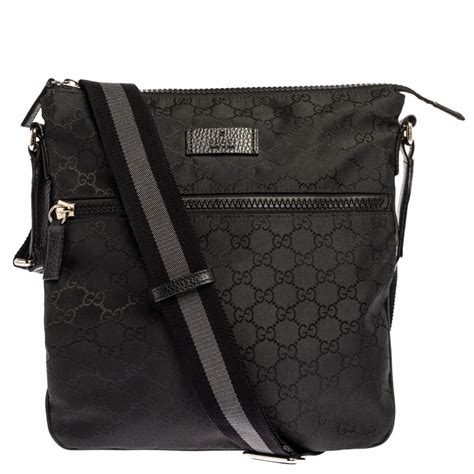 gucci black nylon messenger bag|farfetch gucci messenger bags.